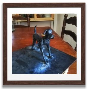 Escultura de un Perro I de forja en color negro, de tamañao pequeño