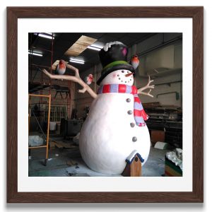 Escultura de muñeco de nieve de grandes dimensiones