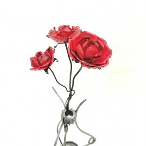 Jarrón Rosas de metal