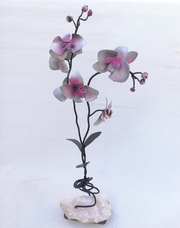 Orquídea Gigante Base Alabastro de forja