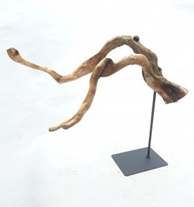 Escultura de raiz de chopo en pena de hierro